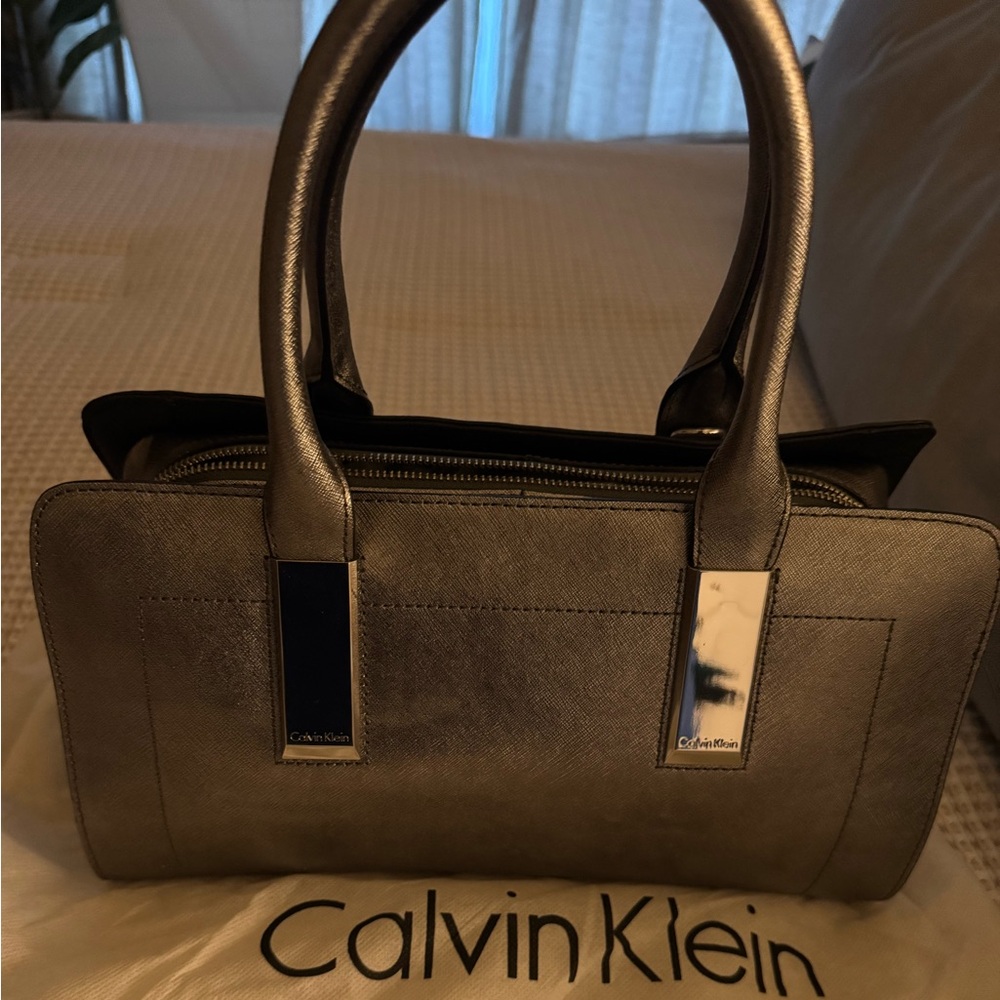 Calvin Klein Pewter Satchel